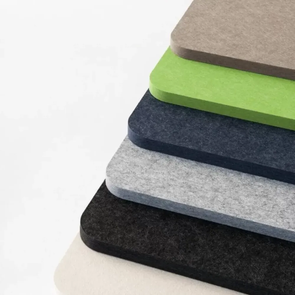 PET acoustic panels in different colours